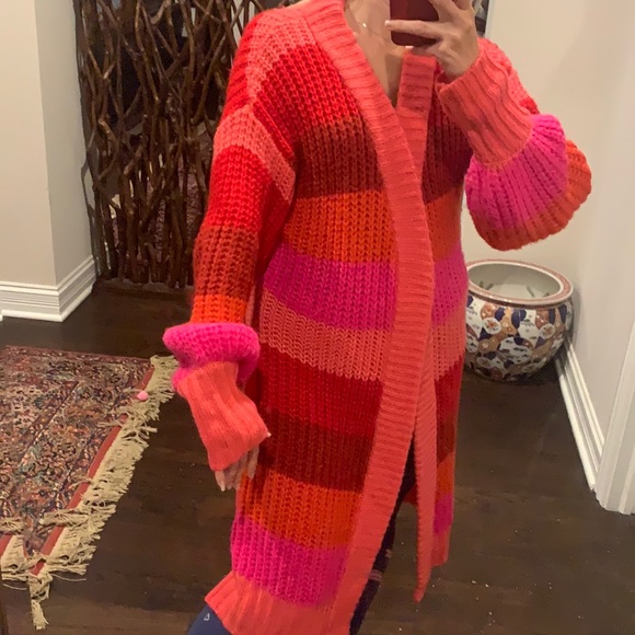 ANTHROPOLOGIE DUSTER SWEATER COLORBLOCK